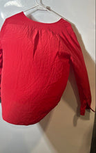 Load image into Gallery viewer, Anne Klein Womens Red Long Sleeve V-Neck Collarless Pullover Blouse Top Size 8
