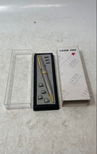 Load image into Gallery viewer, Executive Metallic Gray Gold Trim Laser Pointer Pen Box Presentation Untested
