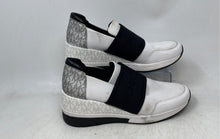 Load image into Gallery viewer, Michael Kors Womens White Black Round Toe Slip-On Sneaker Shoes Size 9M
