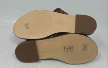 Load image into Gallery viewer, Michael Kors Womens Brown Leather Toe Ring Slip-On Flat Slide Sandals Size 6M
