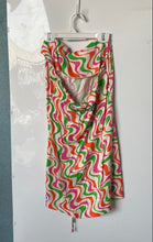 Load image into Gallery viewer, Zara Womens Pink Green Beige Swirl Print Halter Neck Mini Dress Size Medium
