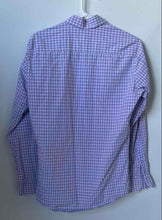 Load image into Gallery viewer, Hugo Boss Mens Purple White Plaid Cotton Long Sleeve Collared Dress Shirt Sz 15R
