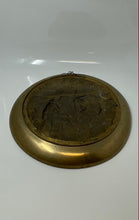 Load image into Gallery viewer, Antique Farmer Plowing A Field Scene Relief Brass-Tone Wall Hanging Plate
