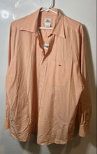 Load image into Gallery viewer, Lacoste Mens Light Orange Striped Cotton Long Sleeve Button-Up Shirt Size 45
