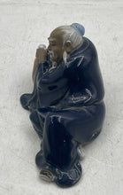 Load image into Gallery viewer, Chinese Reclining Men Blue Robe Statue Collectible Ceramic Figurine
