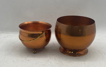 Load image into Gallery viewer, Taunton Mass Copper Collectable Pedestal Planter Lot Of 2 Pieces
