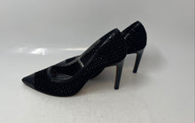 Load image into Gallery viewer, Antonio Melani Womens Black Cap Toe Rhinestone Slip-On Pump Heels Size 8.5M
