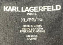Load image into Gallery viewer, Karl Lagerfeld Womens Black Short Sleeve Embellished Bow T-Shirt Size XL
