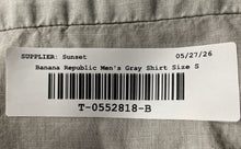 Load image into Gallery viewer, Banana Republic Mens Gray Cotton Spread Collar Long Sleeve Button-Up Shirt Sz S
