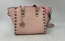 Load image into Gallery viewer, Roberta M Womens Pink Faux Leather Charm Studded Inner Pocket Satchel Handbag
