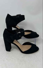 Load image into Gallery viewer, Vince Camuto Womens Shelbin3 Black Suede Buckle Ankle Strap Heels Size 10 M
