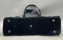 Load image into Gallery viewer, Liz Claiborne Womens Black Quilted Charm Inner Pockets Double Handle Tote Bag
