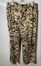 Load image into Gallery viewer, Bimba Y Lola Womens Khaki Black Animal Print Wide-Leg Trouser Pants Size Large
