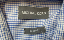 Load image into Gallery viewer, Michael Kors Mens Light Blue Long Sleeve Slim Fit Dress Shirt Size Large
