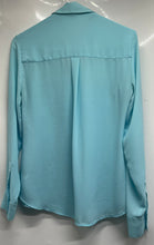 Load image into Gallery viewer, Express Womens Blue Long Sleeve Slim Fit The Portofino Button-Up Shirt Size XS
