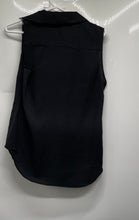 Load image into Gallery viewer, Ann Taylor Womens Black Sleeveless Collared Button-Up Shirt Size Small
