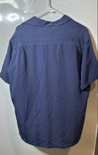 Load image into Gallery viewer, Van Heusen Mens Blue Striped Short Sleeve Collared Button-Up Shirt Size Large
