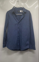 Load image into Gallery viewer, Express Mens Blue 1MX Slim Fit Long Sleeve Collared Button-Up Shirt Size Medium
