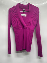 Load image into Gallery viewer, INC International Concepts Womens Purple Ribbed Long Sleeve Blouse Top Size M
