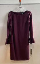 Load image into Gallery viewer, Karl Lagerfeld Womens Purple Long Sleeve Crew Neck Sheath Dress Size 10 With Tag
