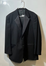 Load image into Gallery viewer, Adolfo Mens Black Wool Long Sleeve Single-Breasted Two Button Blazer Size 46
