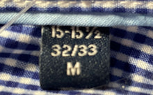 Load image into Gallery viewer, Nautica Mens Blue White Check Long Sleeve Collared Slim Fit Dress Shirt Size M

