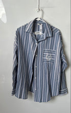 Load image into Gallery viewer, Victoria's Secret Womens Blue White Striped Cotton Button-Up Shirt Size M
