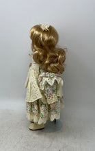 Load image into Gallery viewer, Marian Yu Designs Multicolor Floral Dress Blonde Hair Girl Porcelain Doll W/ Box

