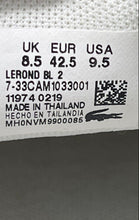 Load image into Gallery viewer, Lacoste Mens Lerond BL 2 White Low Top Lace-Up Sneaker Shoes Size 9.5
