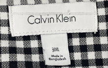 Load image into Gallery viewer, Calvin Klein Mens Black White Gingham Print Long Sleeve Button-Up Shirt Size XXL
