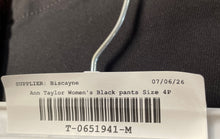 Load image into Gallery viewer, Ann Taylor Womens Black Flat Front Welt Pocket Wide-Leg Dress Pants Size 4P
