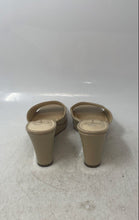 Load image into Gallery viewer, Jessica Simpson Womens Beige Leather Wedge Heel Slip-On Slide Sandals Size 6
