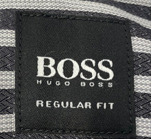 Load image into Gallery viewer, Hugo Boss Mens Black &amp; Gray Striped Print Regular Fit Button-Up Shirt Size 2XL
