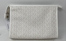 Load image into Gallery viewer, Guess Womens White Signature Print Cosmetic Makeup Bag With Tag
