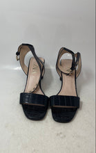 Load image into Gallery viewer, Zara Womens Black Leather Open Toe Block Ankle Strap Heels Size 40
