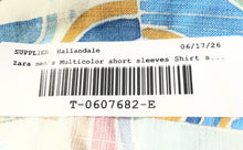 Load image into Gallery viewer, Zara Mens Multicolor Geometric Short Sleeve Collared Button-Up Shirt Size Large
