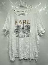 Load image into Gallery viewer, Karl Lagerfeld Paris Womens White Graphic Print Pullover T-Shirt Size 2X
