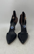 Load image into Gallery viewer, Coach Womens Housten Black Brown Leather High Stiletto Ankle Strap Heels Sz 7.5

