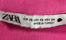 Load image into Gallery viewer, Zara Womens Pink Short Sleeve Button Front Collared Blouse Top Size XS
