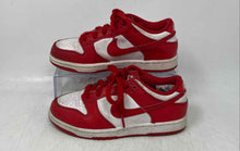 Load image into Gallery viewer, Nike Kids Dunk Low White Red Low Top Lace-Up Sneaker Shoes Size 1Y
