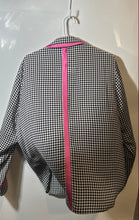 Load image into Gallery viewer, Basler Womens Black Pink Houndstooth Print Long Sleeve Button-Up Shirt Size 48
