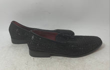 Load image into Gallery viewer, Aldo Rossini Mens Black Glitter Round Toe Slip-On Loafer Shoes Size 11
