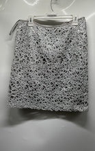 Load image into Gallery viewer, Tahari Womens Silver Finish Beaded Cut-Out Back Zip Mini Skirt Size 12P
