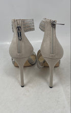 Load image into Gallery viewer, Jessica Simpson Womens Jivero Silver Open Toe Back Zip High Strappy Heels Sz 9M
