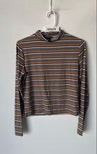 Load image into Gallery viewer, Forever 21 Womens Multicolor Mock Neck Long Sleeve Blouse Top Size L
