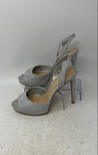 Load image into Gallery viewer, Gianni Bini Womens Andreya Silver Peep Toe Stiletto Platform Heels Size 9.5M

