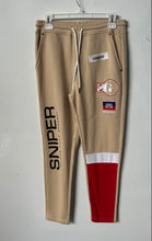 Load image into Gallery viewer, Sniper Gang Mens Brown Red Embroidered Skinny Leg Drawstring Sweatpants Size S
