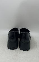 Load image into Gallery viewer, Stunahome Womens Black Gold-Tone Slip-On Platform Loafer Shoes Size 8.5
