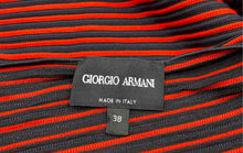 Load image into Gallery viewer, Authentic Giorgio Armani Womens Red Black Striped Long Sleeve T-Shirt Size 38
