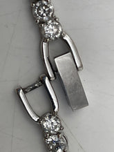 Load image into Gallery viewer, Womens Silver-Tone Tennis Bracelet With Clear Crystal Stones
